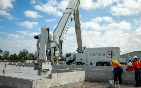 Hadrian X robot speeds up home construction